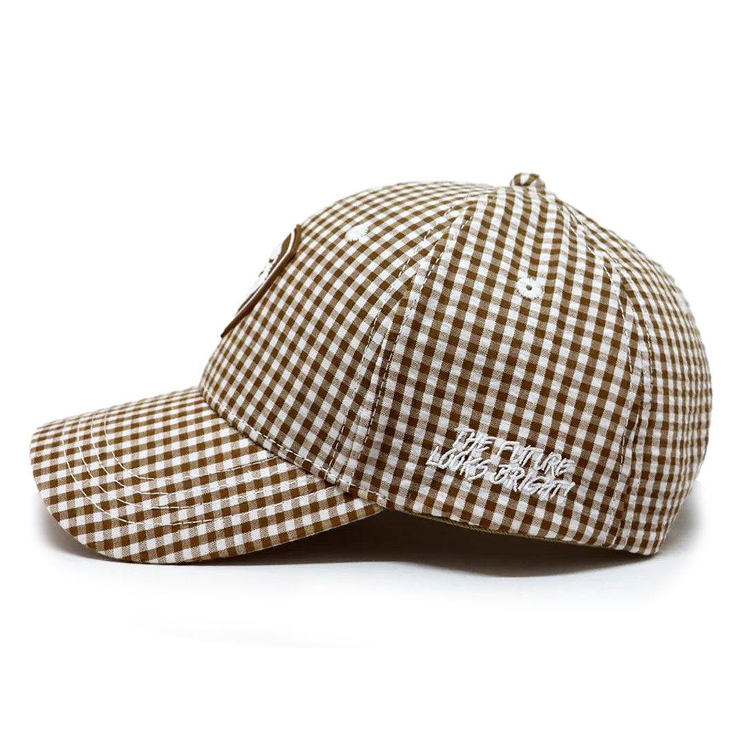 VT Shield Future Looks Bright Brown Gingham Check Snapback Hat