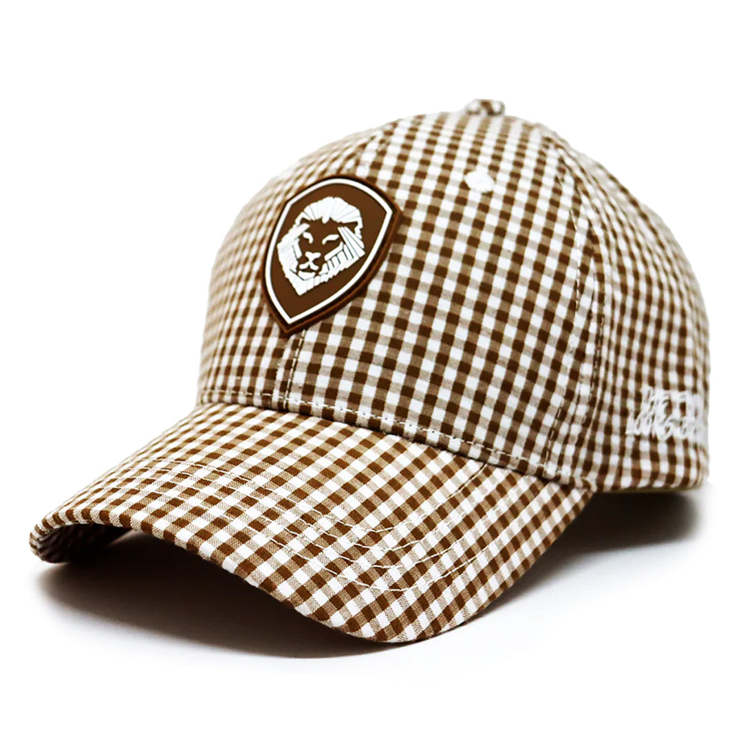 VT Shield Future Looks Bright Brown Gingham Check Snapback Hat