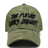 VT Shield Logo Future Looks Bright Army Green Textured Snapback Hat