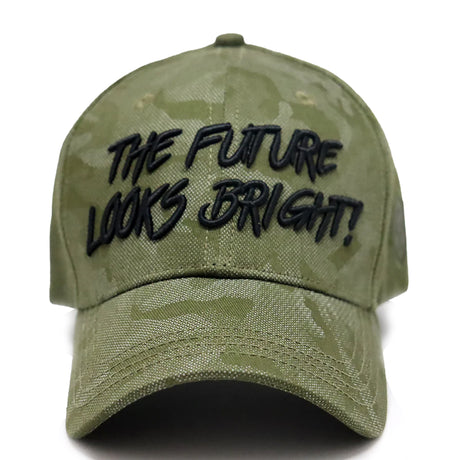 VT Shield Logo Future Looks Bright Army Green Textured Snapback Hat