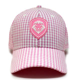VT Shield Future Looks Bright Pink Gingham Check Snapback Hat