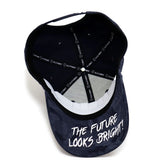 VT Shield Logo Future Looks Bright Blue Camo Textured Snapback Hat