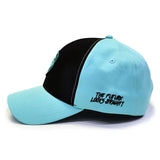 VT Shield Logo Future Looks Bright front panel Black & Sky Blue Snapback Hat