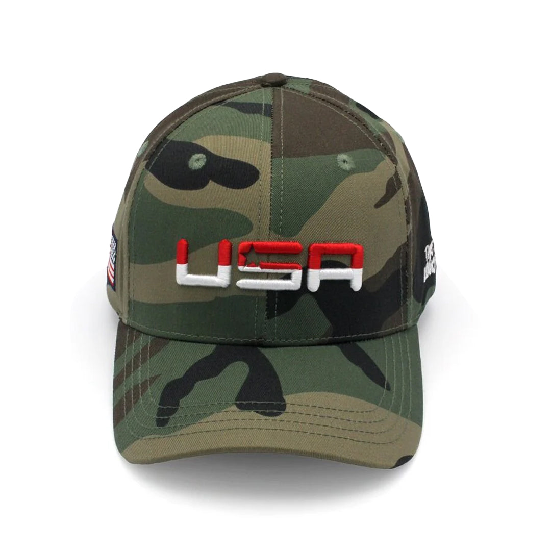 USA Retro Future Looks Bright Camo Snapback Hat