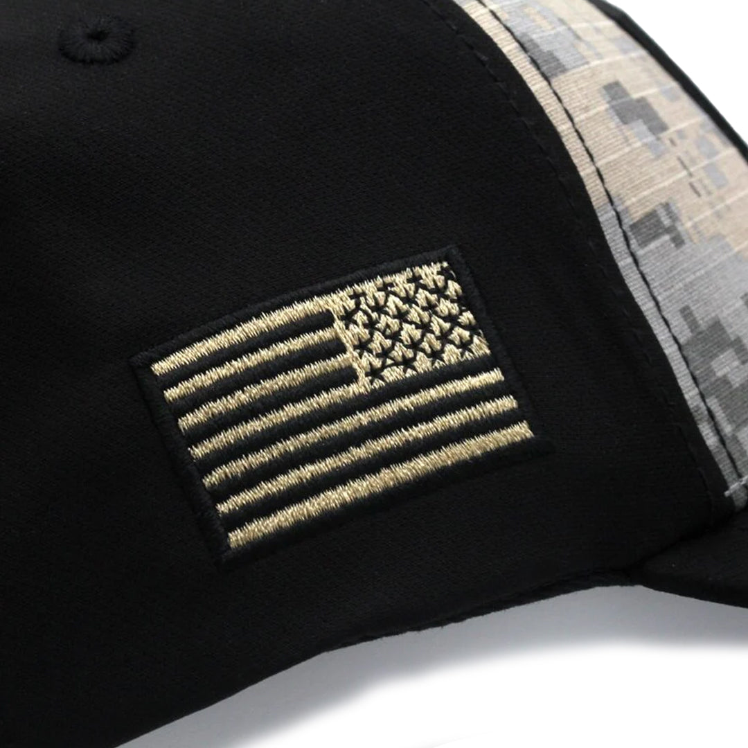 VT Shield Logo Future Looks Bright Grey Digital Camo Snapback Hat