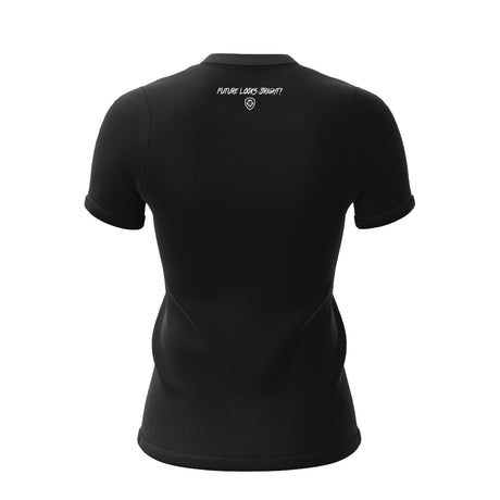 Women's Future Looks Bright Heart VT Mommy Black Short Sleeve T-Shirt