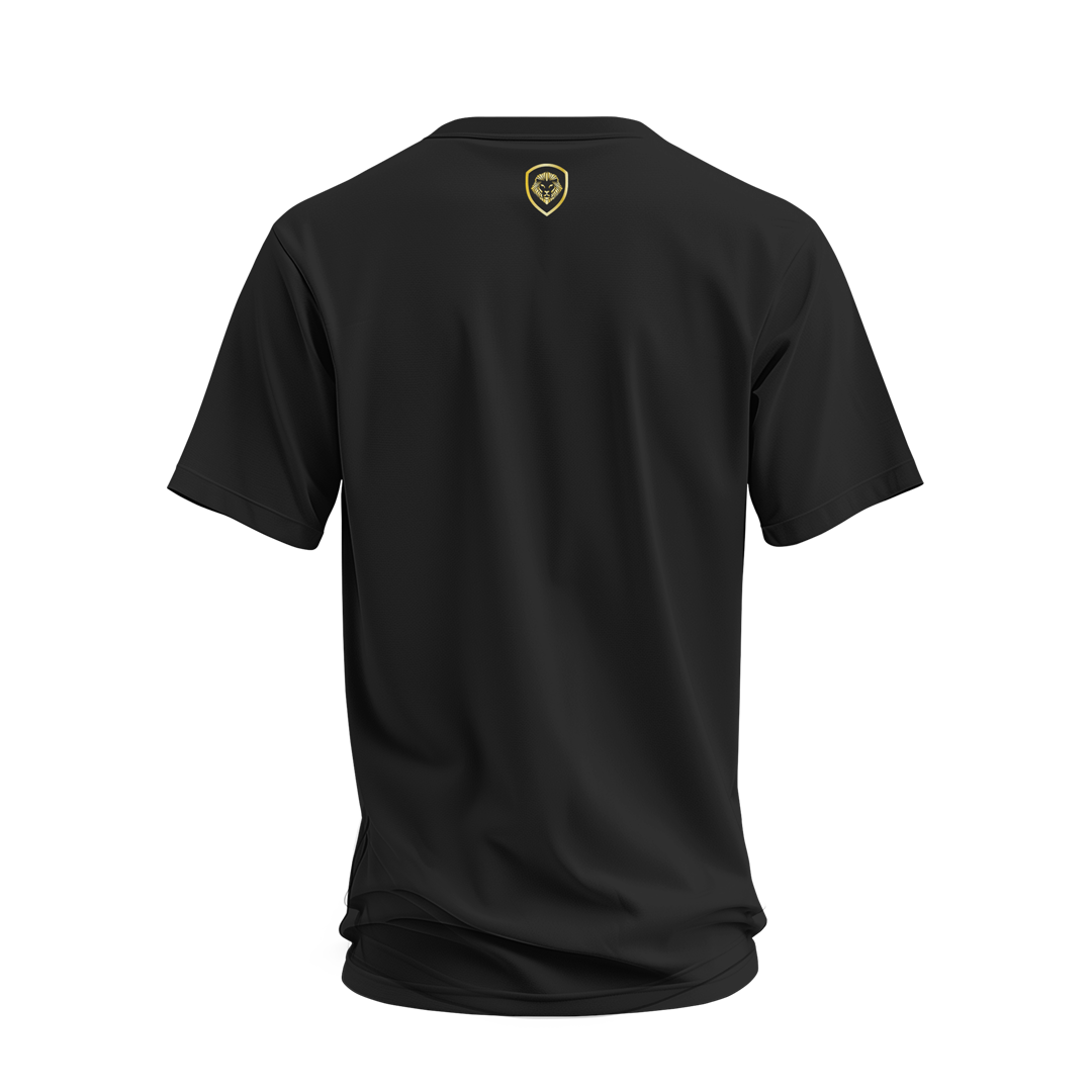 Future Looks Bright Premium Curved Hem Black and Gold Short Sleeve T-Shirt