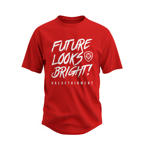 Future Looks Bright Premium Curved Hem Red Short Sleeve T-Shirt
