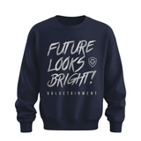 Future Looks Bright fully embroidered Navy & Silver Print Performance Crewneck Sweatshirt