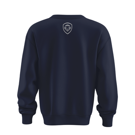Future Looks Bright fully embroidered Navy & Silver Print Performance Crewneck Sweatshirt