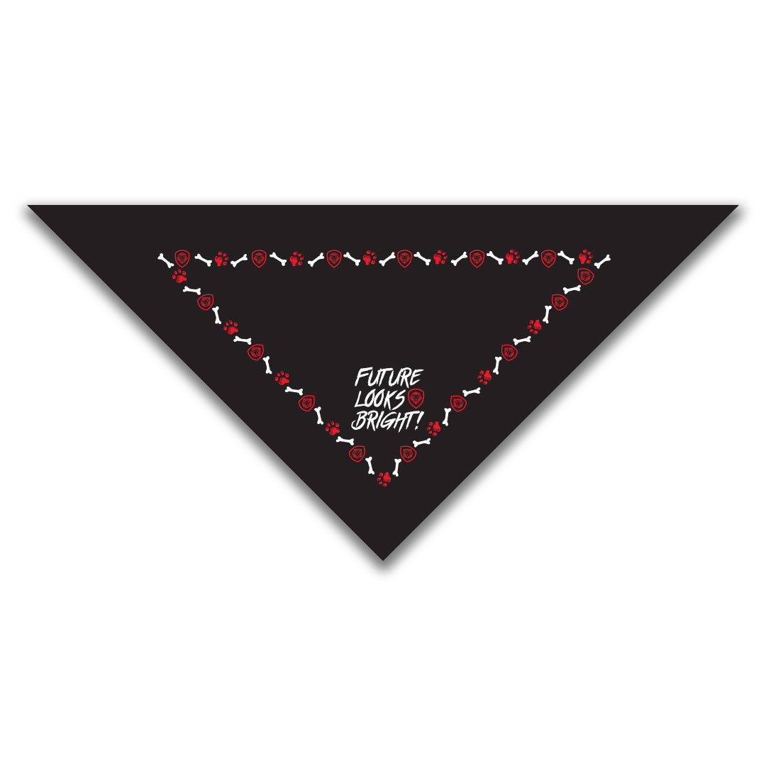 Future Looks Bright Black Dog and Cat Bandanas