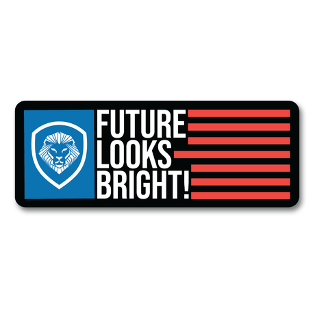 Future Looks Bright Flag Magnet 8" X 3"
