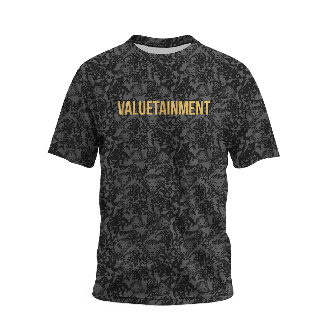 Lion Shield Charcoal Grey Performance Short Sleeve T-Shirt