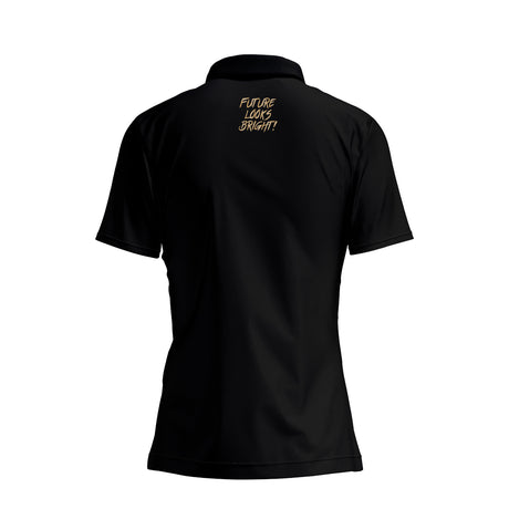 Women's Lion Shield Black and Gold Performance Short Sleeve Polo