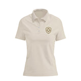 Women's Lion Shield Coconut Cream Performance Short Sleeve Polo