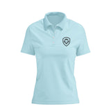 Women's Lion Shield Sky Blue Performance Short Sleeve Polo