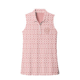 Women's Future Looks Bright Blush Lion Pattern Print Performance Sleeveless Polo