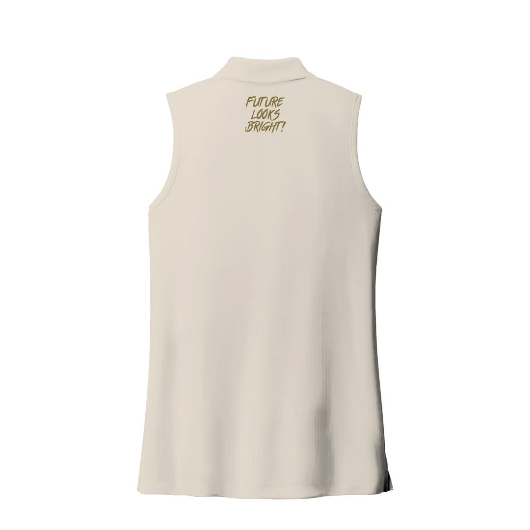 Women's Future Looks Bright Solid Coconut Cream Performance Sleeveless Polo