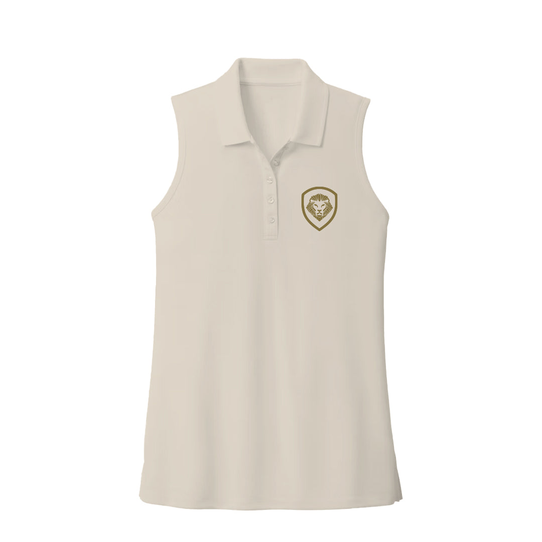Women's Future Looks Bright Solid Coconut Cream Performance Sleeveless Polo
