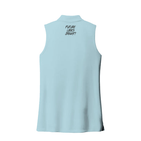 Women's Future Looks Bright Solid Sky Blue Performance Sleeveless Polo