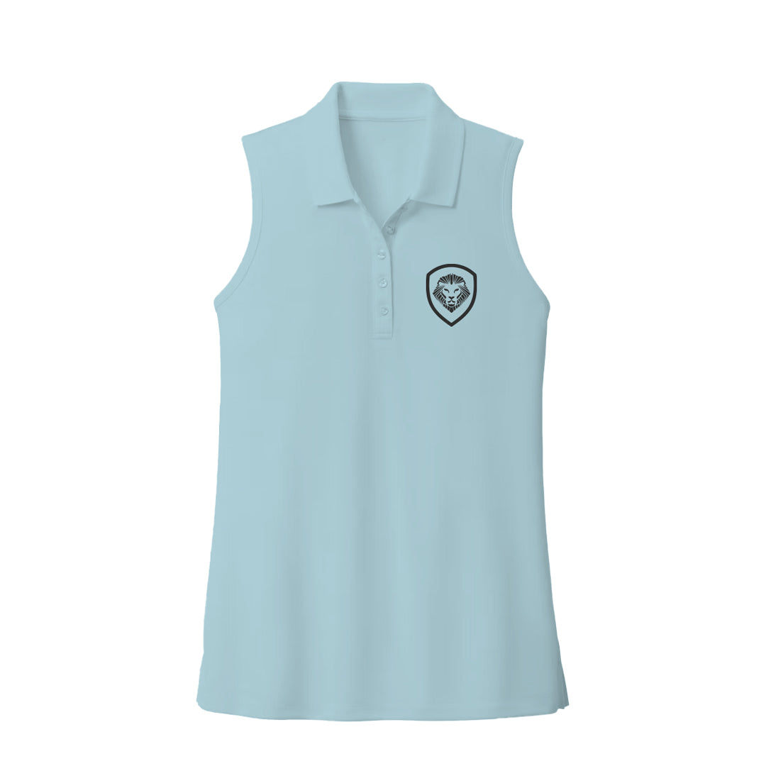 Women's Future Looks Bright Solid Sky Blue Performance Sleeveless Polo