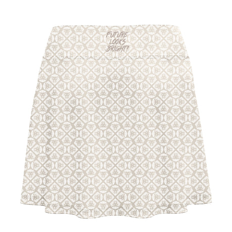 Women's Future Looks Bright Coconut Cream Lion Pattern Print Performance Skort