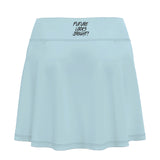 Women's Future Looks Bright Solid Sky Blue Performance Print Skort