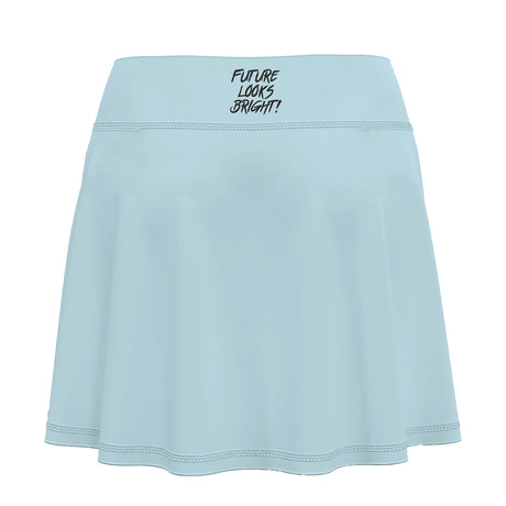 Women's Future Looks Bright Solid Sky Blue Performance Print Skort
