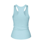 Women's Future Looks Bright Sky Blue Solid Print Performance Midi Tank