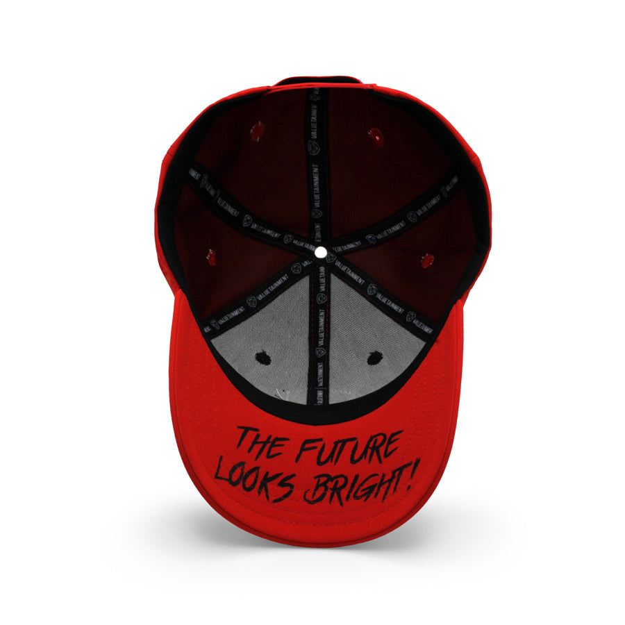 VT Shield Logo Future Looks Bright front panel Red & Black Snapback Hat