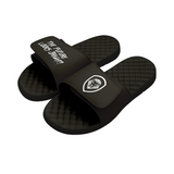 Future Looks Bright Lion Shield Black and White Comfort Slides
