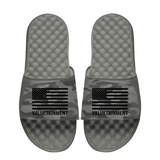 Valuetainment Patriotic USA Flag Gray Camo Comfort Slides