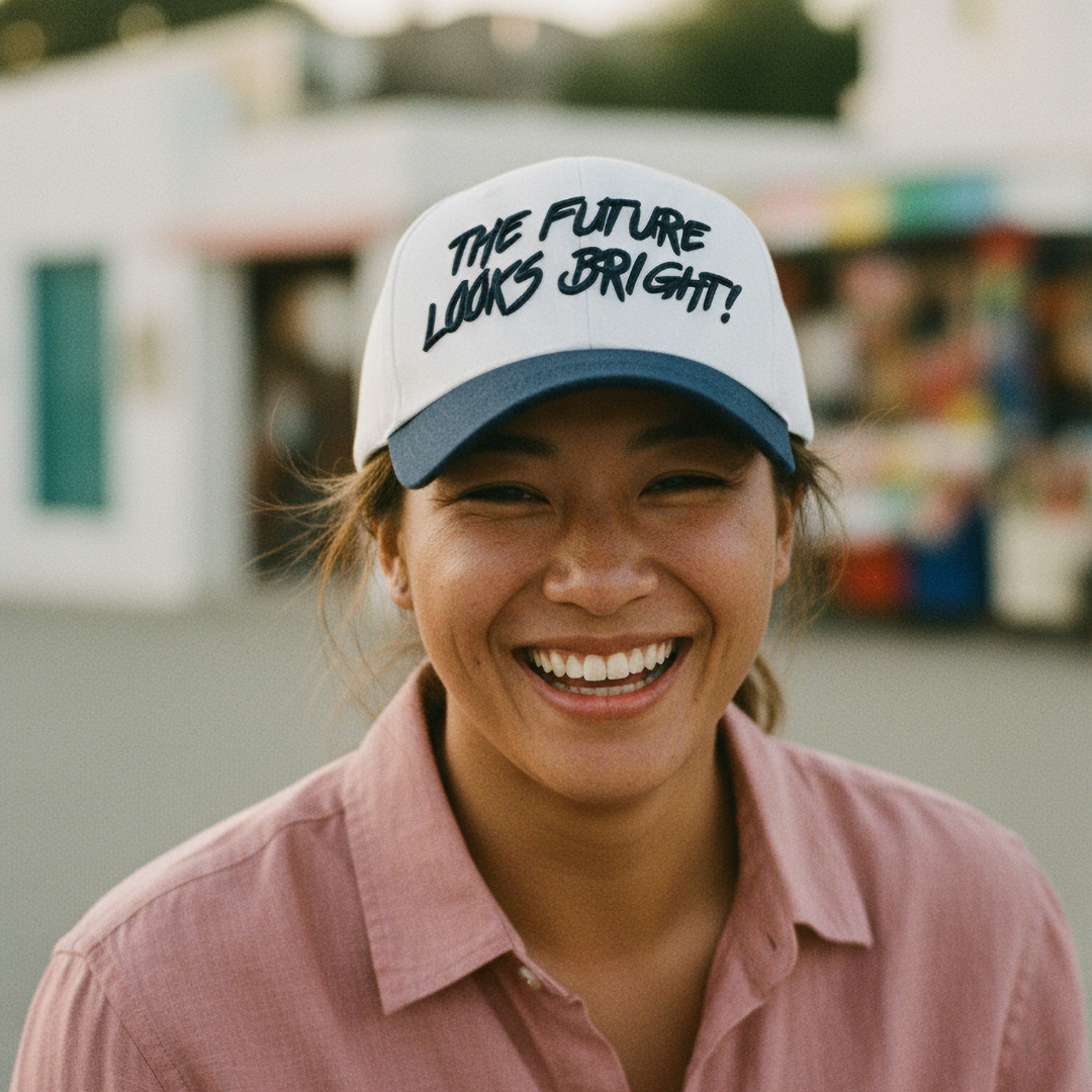 Future Looks Bright Dual Tone Navy and White Snapback Hat