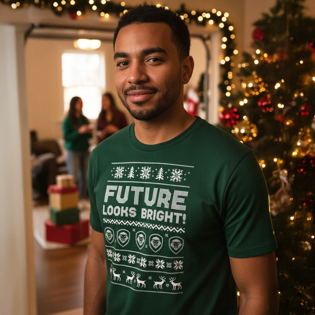 Future Looks Bright Green Christmas Short Sleeve T-Shirt