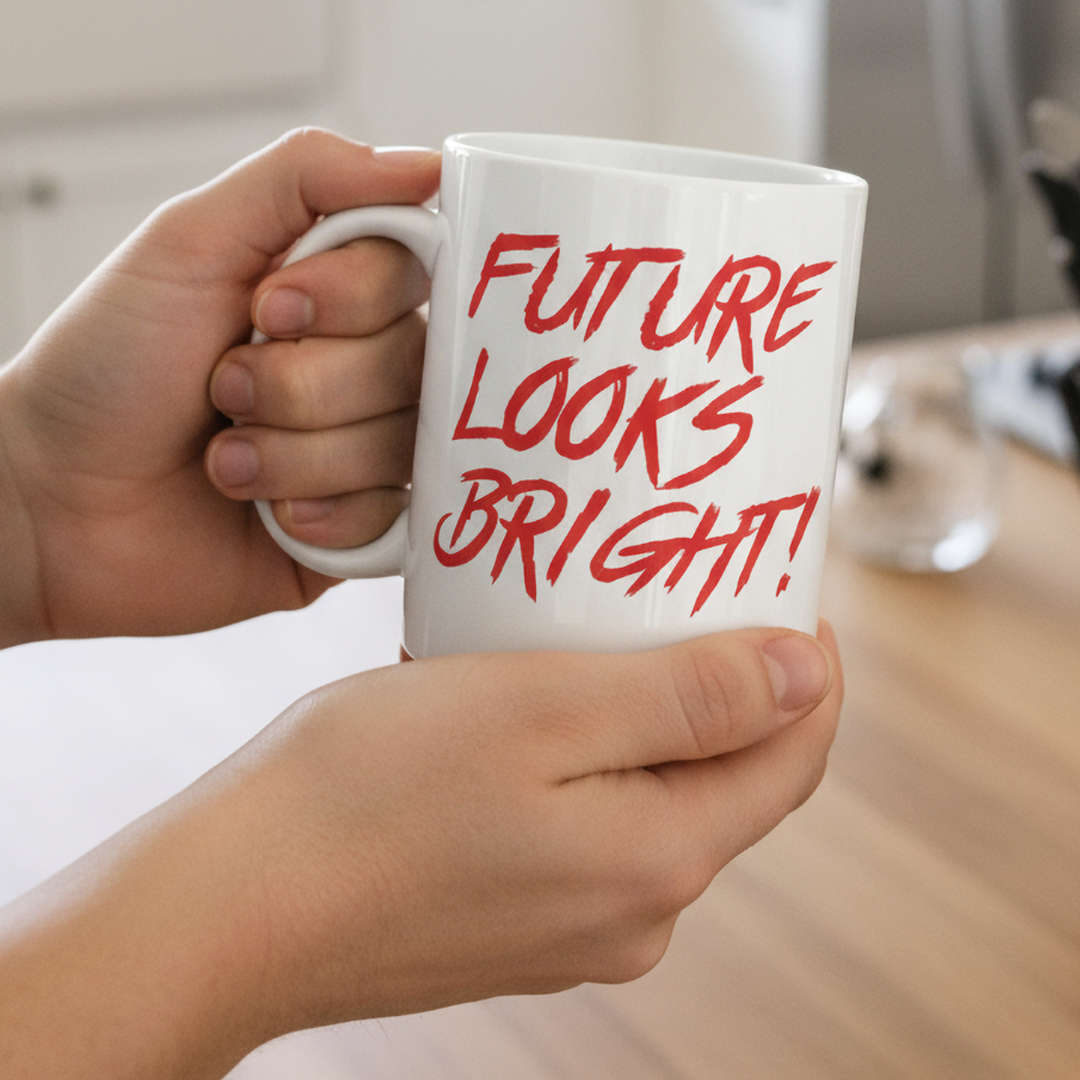 Future Looks Bright Red Lion Shield Valuetainment mug