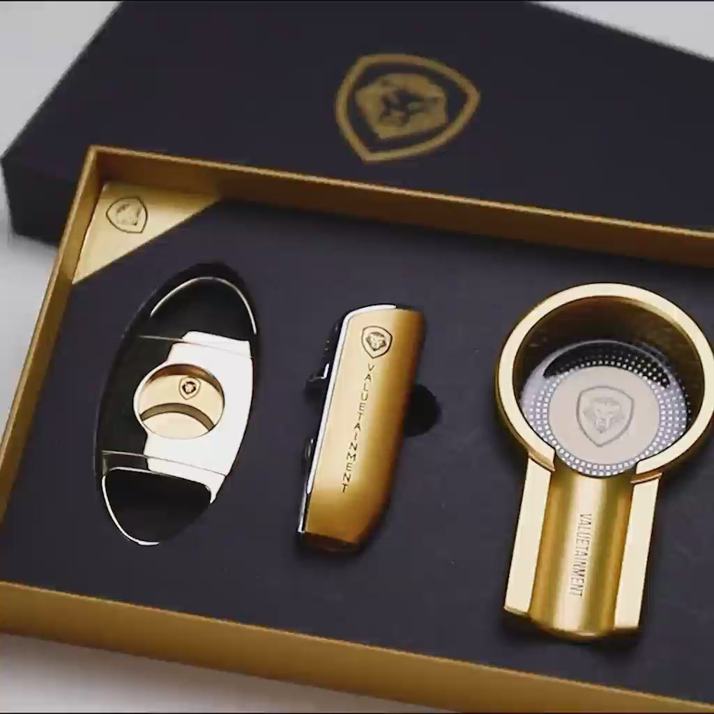 Valuetainment Golden Cigar Lighter Set