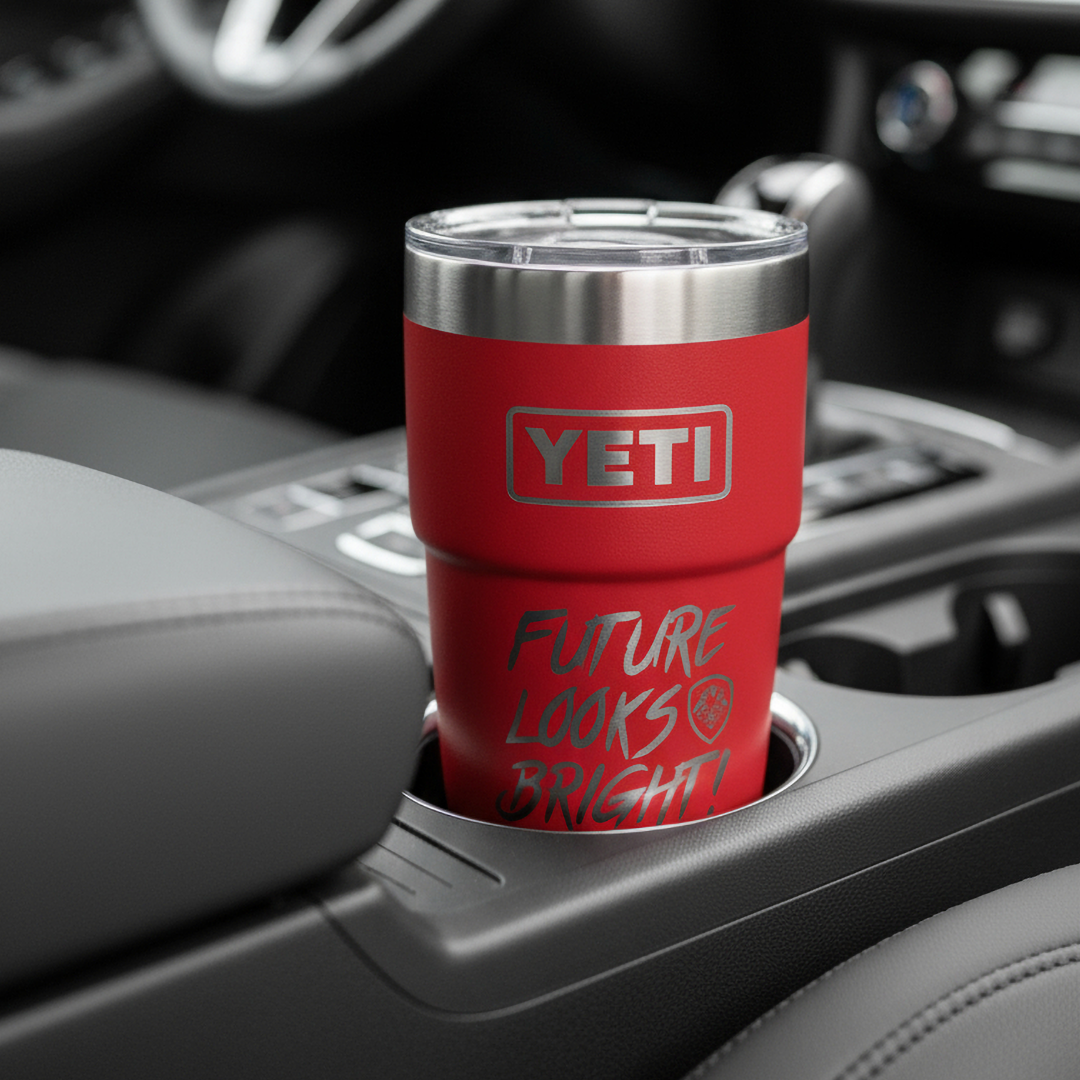 Future Looks Bright Valuetainment Red YETI Rambler 8 oz