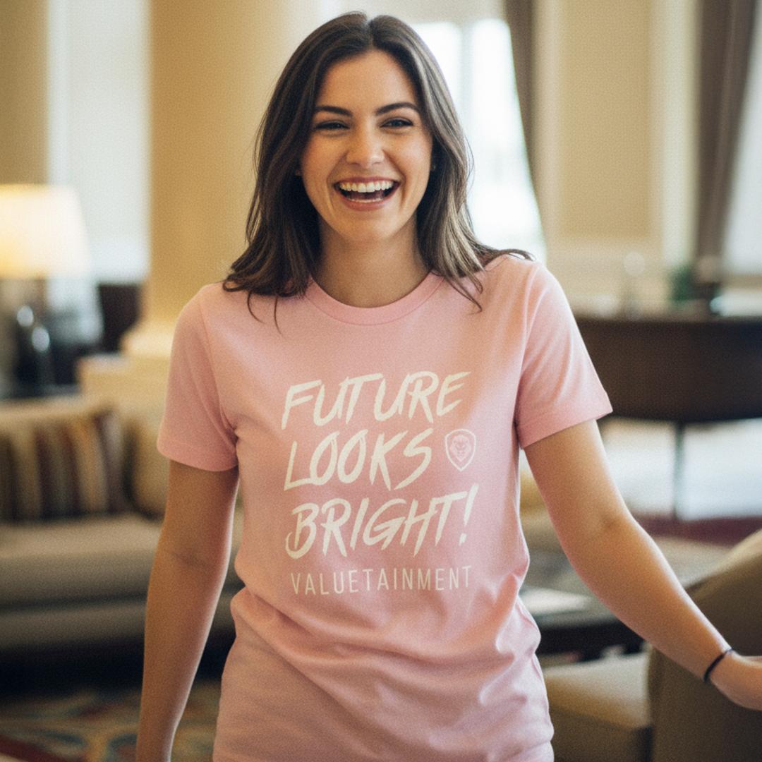 Women's Future Looks Bright Premium Pink Short Sleeve T-Shirt