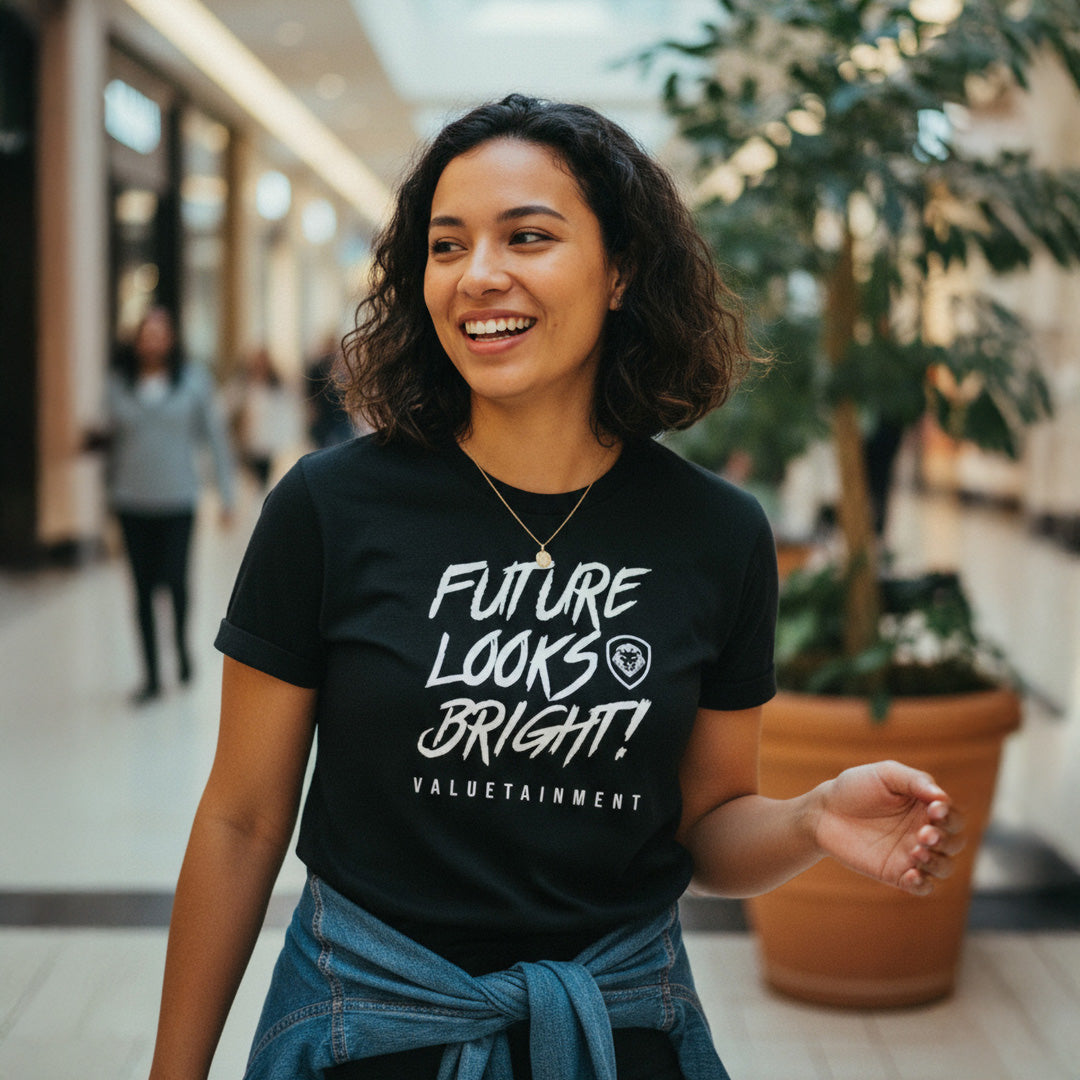 Women's Future Looks Bright Premium Black Short Sleeve T-Shirt